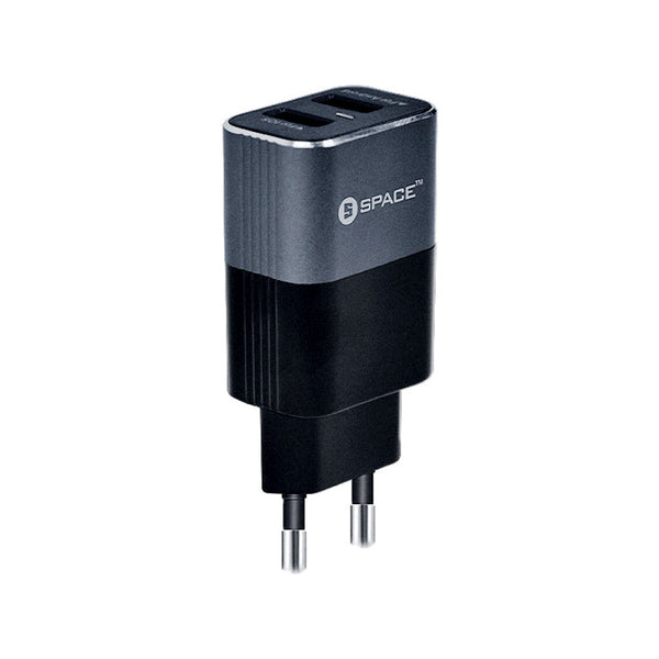 SPACE WC-10 Metal Series Dual Port USB 2.4A Wall Charger with Micro USB Cable
