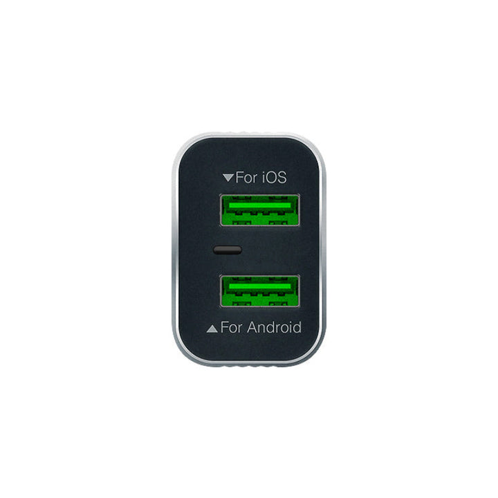 SPACE WC-10 Metal Series Dual Port USB 2.4A Wall Charger with Micro USB Cable