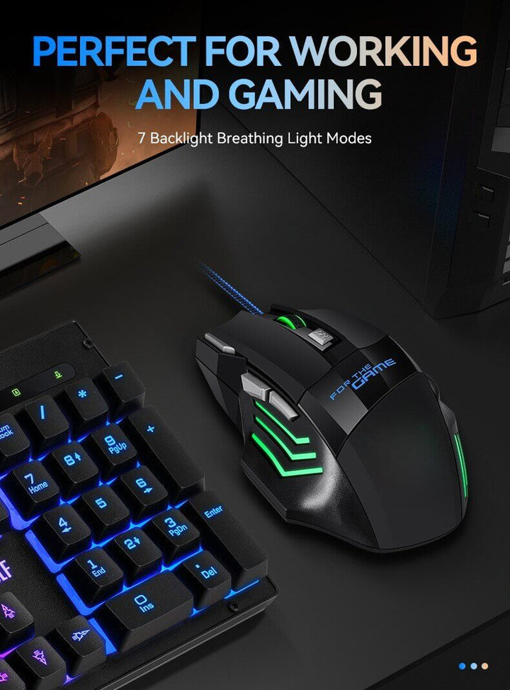 G8 RGB Hyperspeed Gaming Mouse with 3200 DPI Optical Sensor, Customizable RGB Lighting, 7 Programmable Buttons, and Ergonomic Design