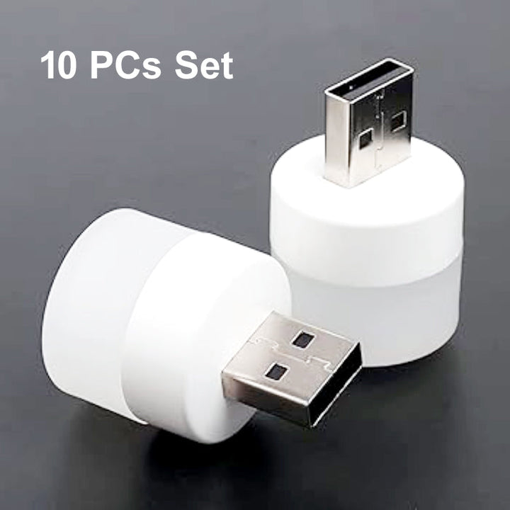 Pack of 10 Mini USB LED Night Lights – Compact Plug-in Lamps for Bedroom, Office, and Travel
