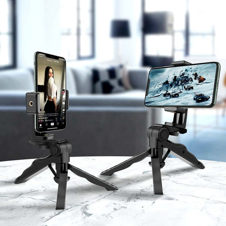 K555 Compact Mini Foldable 360° Rotating Desktop Tripod Stand for Mobile Phones & Cameras