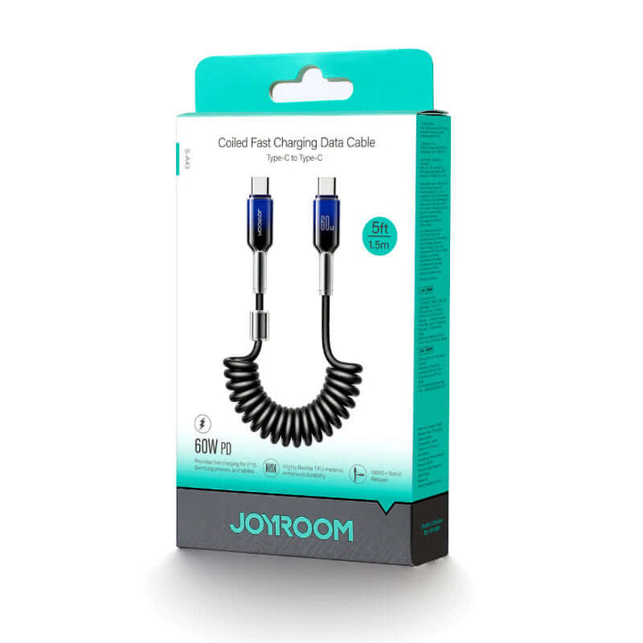 Joyroom S-A43 60W PD Coiled Type-C to Type-C Cable 1.5m Fast Charging Cable
