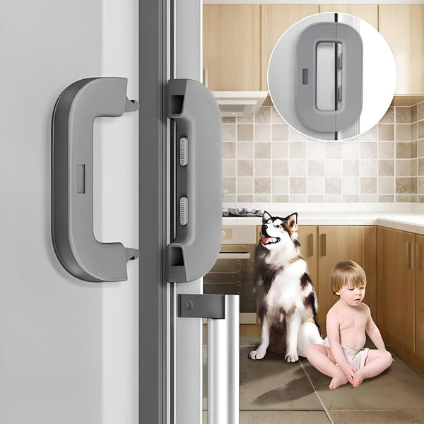 Refrigerator Door Lock | Refrigerator Door Lock for Child Safety | Easy Adhesive Freezer Lock | Double Button Design