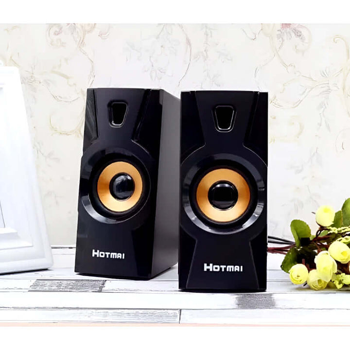 HOTMAI HT-09 USB 2.0 Multimedia Speakers with Powerful Bass and Clear Sound for PC Laptop Phone
