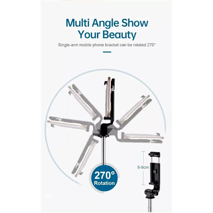 R1-L Bluetooth Selfie Stick Tripod – Extendable Up to 170 cm with Wireless Remote Control