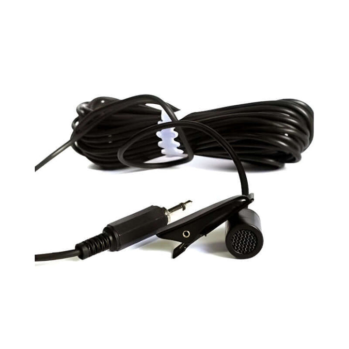 Samsung SM-777 lapel microphone with 3-meter cable and 6.35mm jack for clear audio capture.