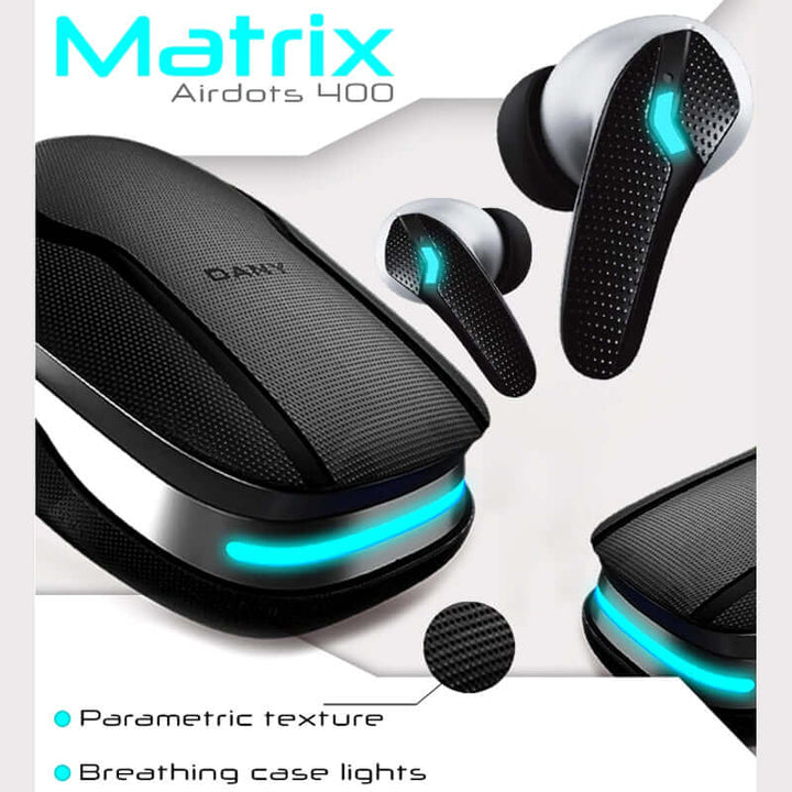 Dany Matrix Airdots 400 – True Wireless Earbuds with Quad Mic ENC, Gaming Mode & 40H Playtime