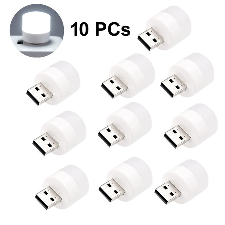 Pack of 10 Mini USB LED Night Lights – Compact Plug-in Lamps for Bedroom, Office, and Travel