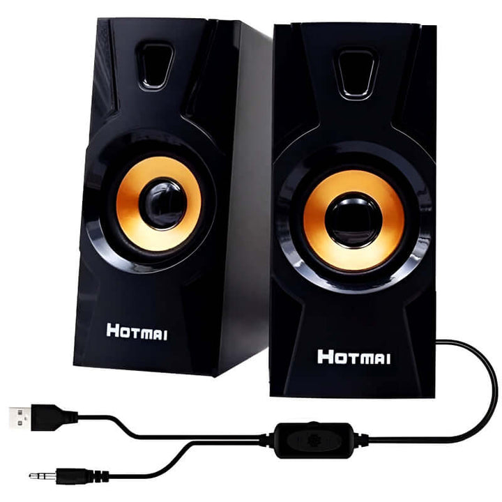 HOTMAI HT-09 USB 2.0 Multimedia Speakers with Powerful Bass and Clear Sound for PC Laptop Phone