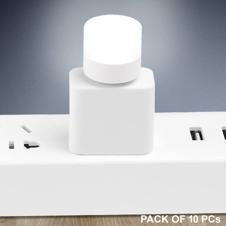 Pack of 10 Mini USB LED Night Lights – Compact Plug-in Lamps for Bedroom, Office, and Travel