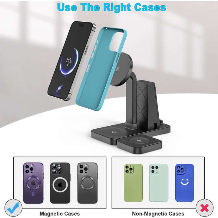4-in-1 Smart Magnetic Wireless Charging Stand – 30W Fast Multi-Device Charger