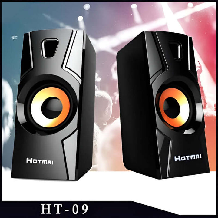 HOTMAI HT-09 USB 2.0 Multimedia Speakers with Powerful Bass and Clear Sound for PC Laptop Phone
