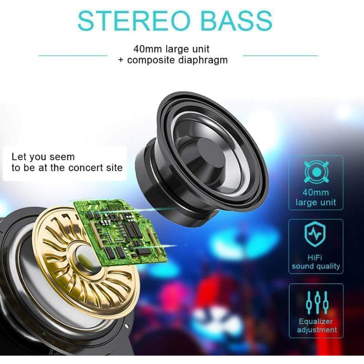 AKZ-52 Cute Cartoon Bluetooth 5.3 Wireless Headphones with HiFi Sound, TF Card Slot and Foldable Design