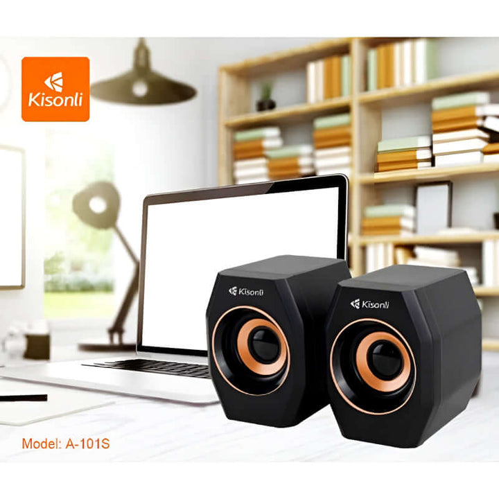 Kisonli A-101S Dynamic Loud and Clear Sound Mini USB 2.0 Multimedia Speakers