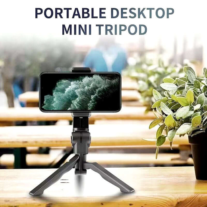 K555 Compact Mini Foldable 360° Rotating Desktop Tripod Stand for Mobile Phones & Cameras