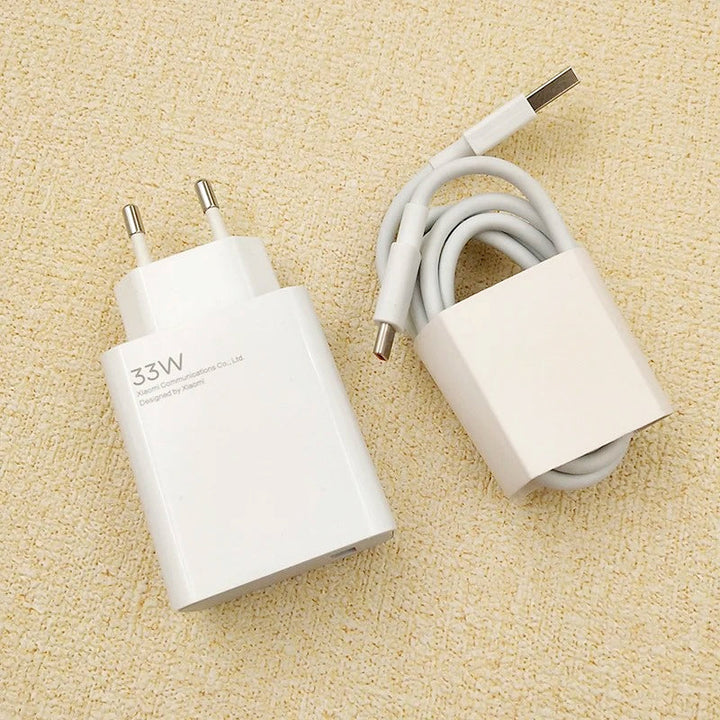 Xiaomi 33W Turbo Fast Charger with Type-C Cable – Ultra-Fast Charging for Xiaomi, Redmi and POCO Devices