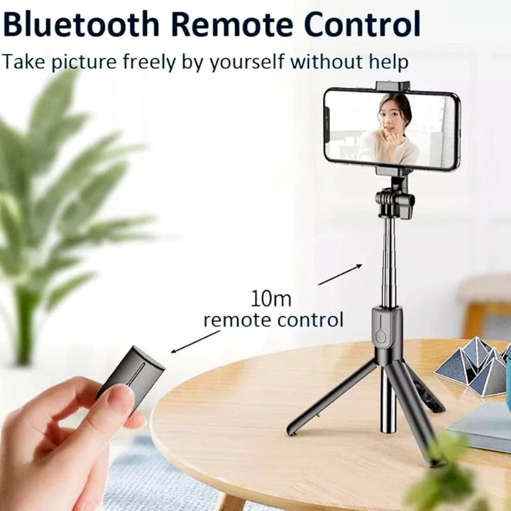 R1-L Bluetooth Selfie Stick Tripod – Extendable Up to 170 cm with Wireless Remote Control