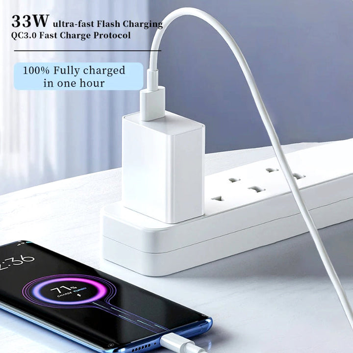 Xiaomi 33W Turbo Fast Charger with Type-C Cable – Ultra-Fast Charging for Xiaomi, Redmi and POCO Devices