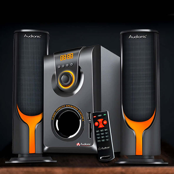 Audionic AD-7000 Plus 2.1 Channel Speakers with 5 Inch Subwoofer, Bluetooth Connectivity, AC/DC Supported