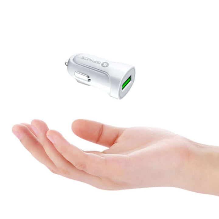SPACE CC-150 Single Port USB Car Charger – 2.4A Fast Charging with Included Micro USB Cable