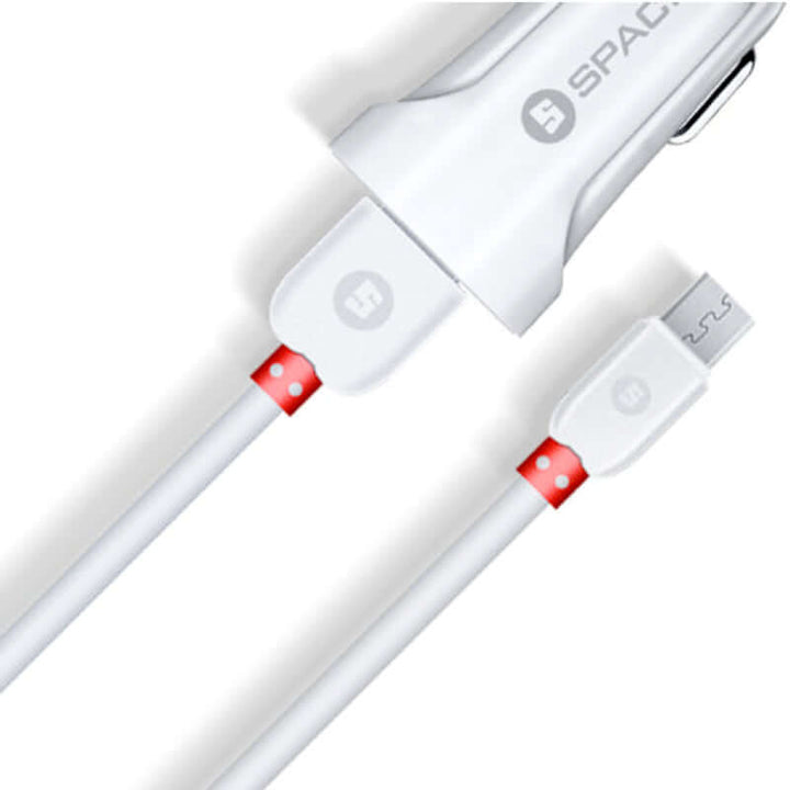 SPACE CC-150 Single Port USB Car Charger – 2.4A Fast Charging with Included Micro USB Cable