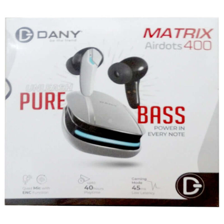 Dany Matrix Airdots 400 – True Wireless Earbuds with Quad Mic ENC, Gaming Mode & 40H Playtime