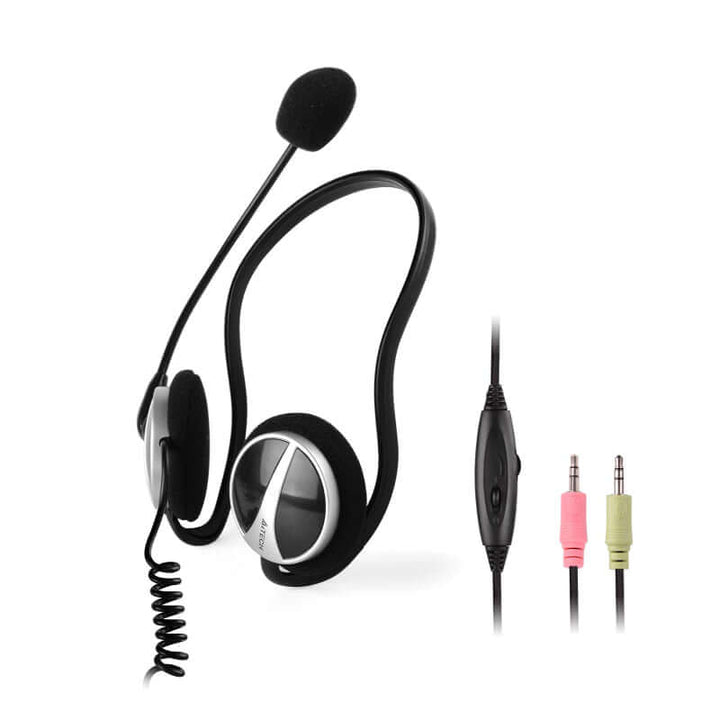 A4 Tech HS-5P Ultra-Light Behind-the-Neck Stereo Headset with Noise-Cancelling Mic – Crystal Clear Sound & Tangle-Free Design