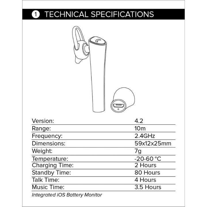 Space X4 Wireless Bluetooth Headset – High Definition Audio, Multipoint Technology, Noise Reduction