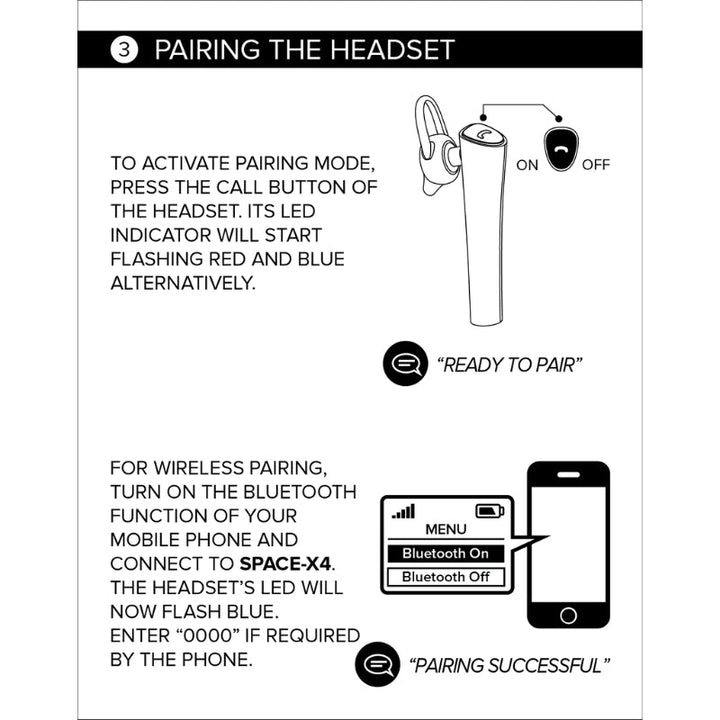 Space X4 Wireless Bluetooth Headset – High Definition Audio, Multipoint Technology, Noise Reduction
