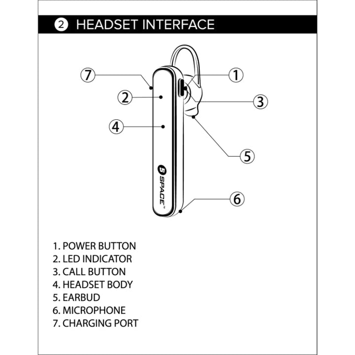 Space X5 Wireless Headset – High Definition Audio with Noise Reduction & Multipoint Technology