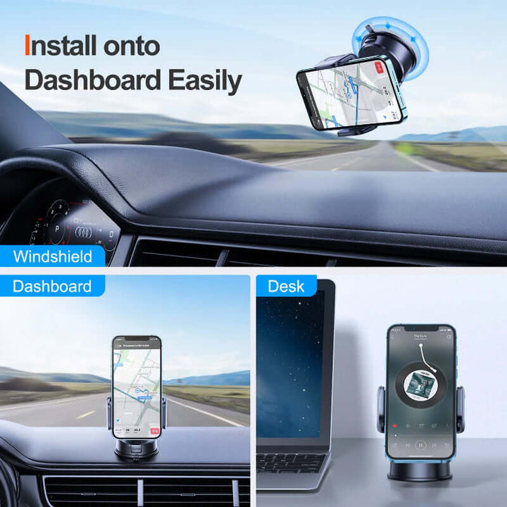 Joyroom JR-ZS284 Car Holder With 360-Degree Rotation, Adjustable Tilt, Suction Cup & Rubberized Contact Points
