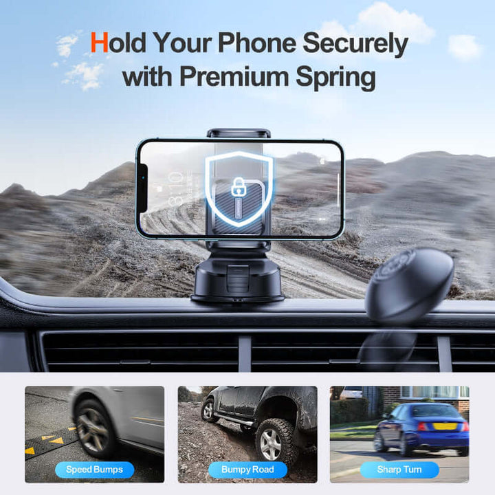 Joyroom JR-ZS284 Car Holder With 360-Degree Rotation, Adjustable Tilt, Suction Cup & Rubberized Contact Points