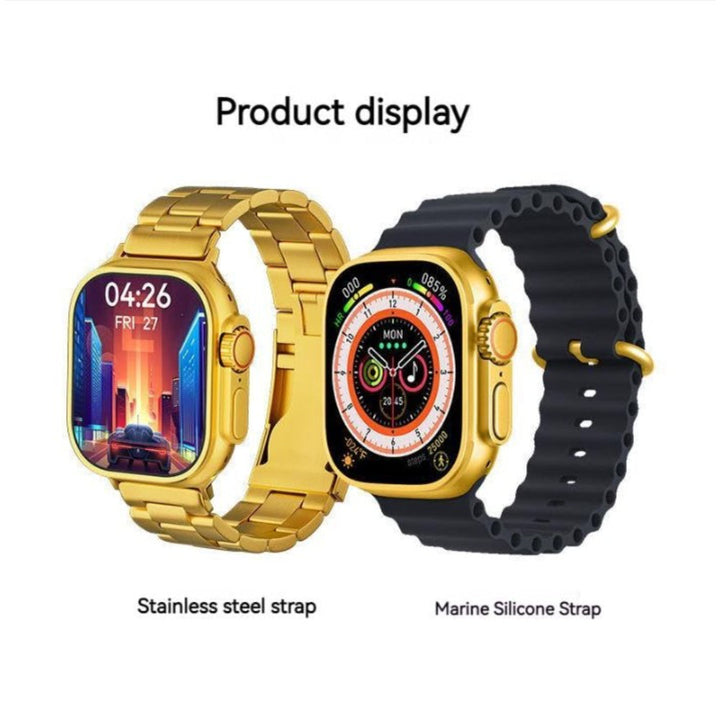 C9 Ultra Max Gold Edition Smart Watch 2.1″ Infinite HD Display, Calls, Health Tracking & Smart Notifications