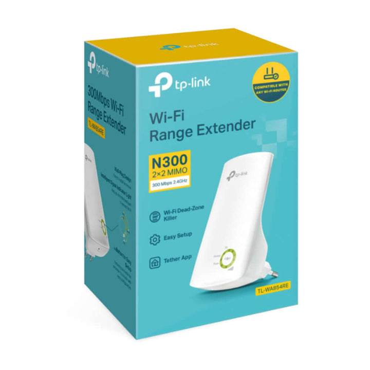 TP-LINK TL-WA854RE 300Mbps Wall-Plug Wi-Fi Range Extender with Smart Signal Indicator, Tether App Control & Night Mode