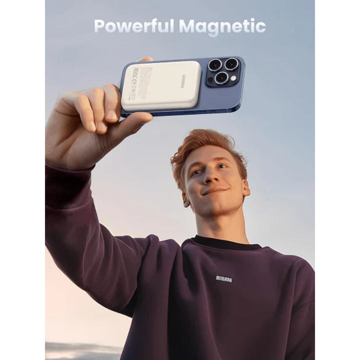 UGREEN PB561 10,000mAh Magnetic Wireless Power Bank with 20W PD + 15W Qi Fast Charging, Slim Design, LED Display, Trickle Mode & Airline-Safe