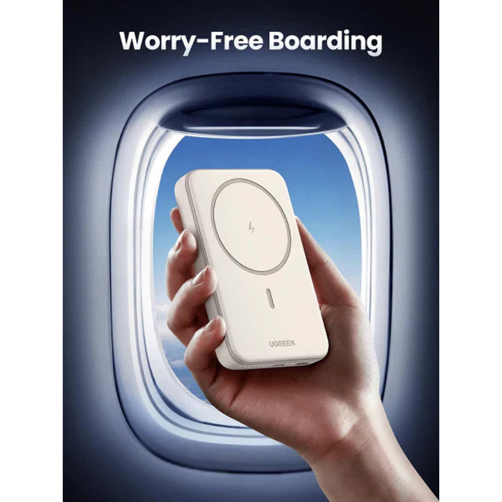 UGREEN PB561 10,000mAh Magnetic Wireless Power Bank with 20W PD + 15W Qi Fast Charging, Slim Design, LED Display, Trickle Mode & Airline-Safe