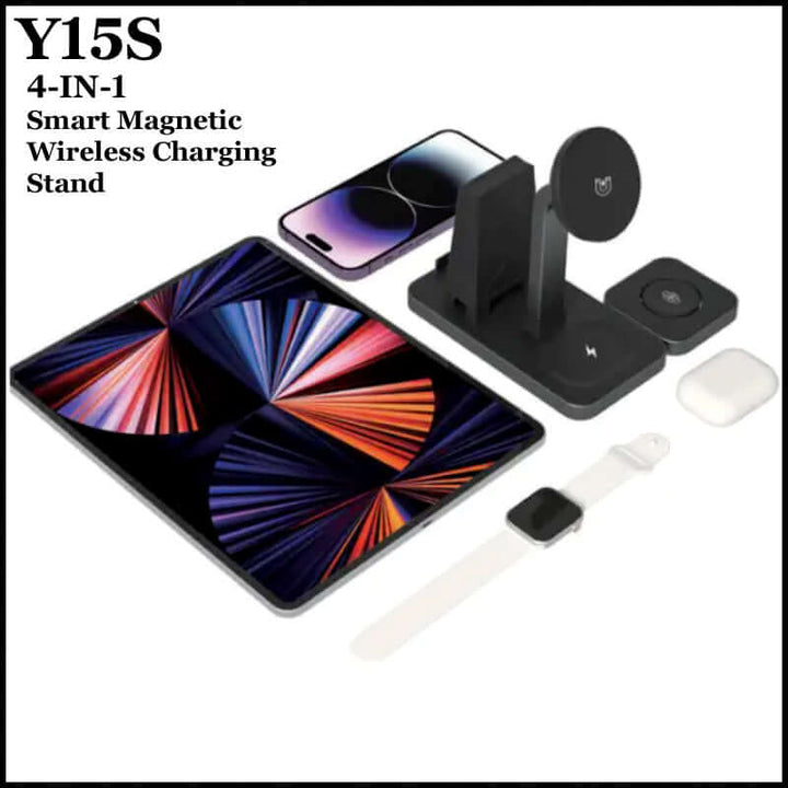 4-in-1 Smart Magnetic Wireless Charging Stand – 30W Fast Multi-Device Charger