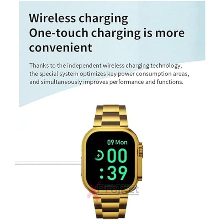Z76 Ultra Gold Edition Stylish Smartwatch with Large Display, Health & Fitness Tracking, & Long Battery