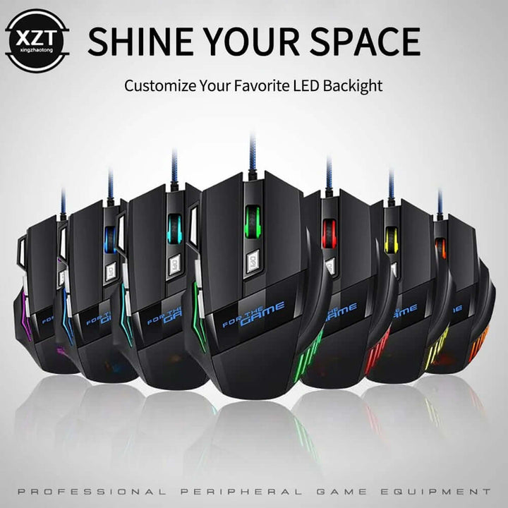 G8 RGB Hyperspeed Gaming Mouse with 3200 DPI Optical Sensor, Customizable RGB Lighting, 7 Programmable Buttons, and Ergonomic Design