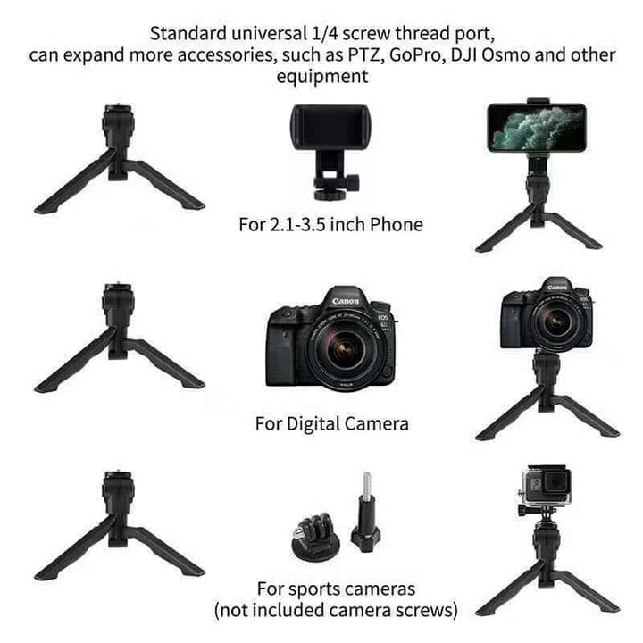 K555 Compact Mini Foldable 360° Rotating Desktop Tripod Stand for Mobile Phones & Cameras