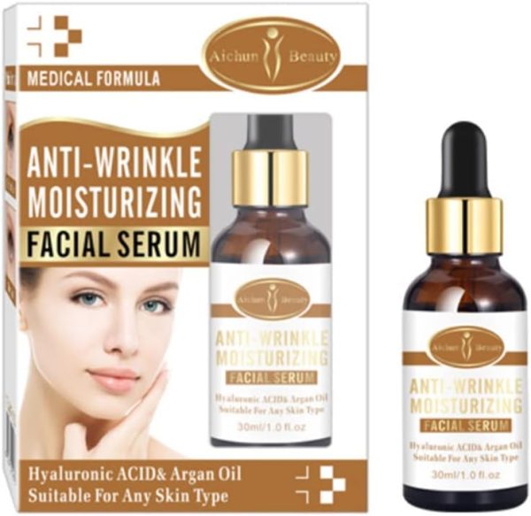 Aichun بیوٹی اینٹی شیکن موئسچرائزنگ چہرے سیرم Hyaluronic ایسڈ Argan تیل | کسی بھی قسم کی جلد کے لیے موزوں