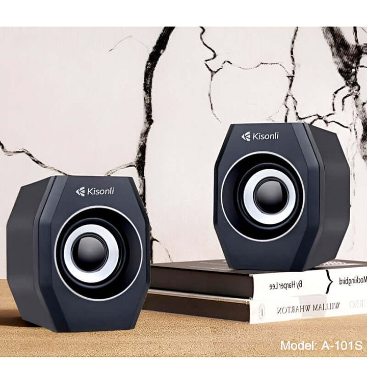 Kisonli A-101S Dynamic Loud and Clear Sound Mini USB 2.0 Multimedia Speakers