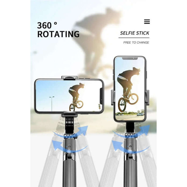 Tripod Handheld Gimbal Stabilizer Selfie Stick – 360° Rotation, Wireless Remote, Anti-Shake, Aluminum Alloy, Compatible with Android/iOS