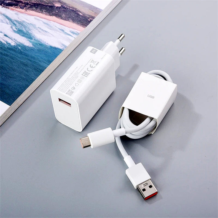 Xiaomi 33W Turbo Fast Charger with Type-C Cable – Ultra-Fast Charging for Xiaomi, Redmi and POCO Devices