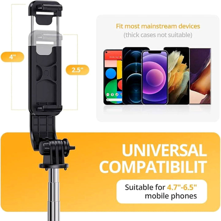 R1-L Bluetooth Selfie Stick Tripod – Extendable Up to 170 cm with Wireless Remote Control