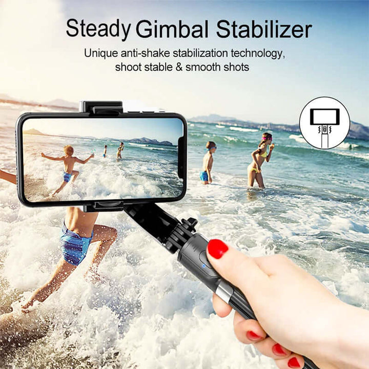 Tripod Handheld Gimbal Stabilizer Selfie Stick – 360° Rotation, Wireless Remote, Anti-Shake, Aluminum Alloy, Compatible with Android/iOS
