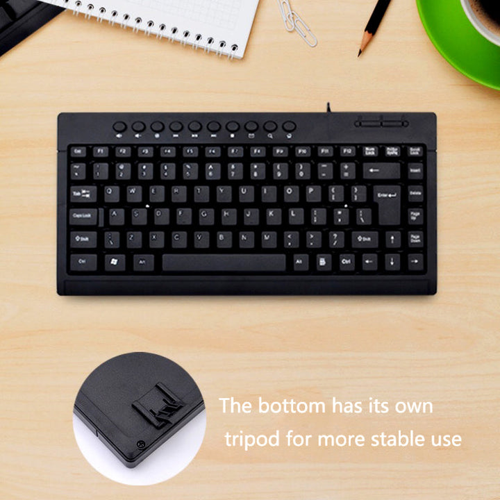 Banda K1000 Multimedia Wired Keyboard – Compact USB Waterproof Keyboard with Ergonomic Design, Arabic/English Layout, for Laptop & PC