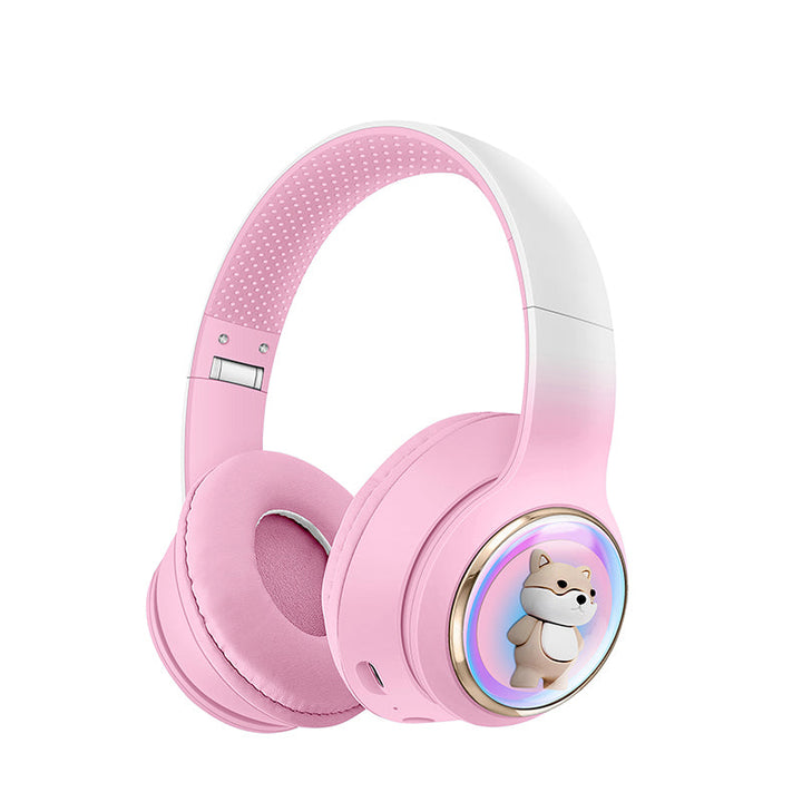 AKZ-52 Cute Cartoon Bluetooth 5.3 Wireless Headphones with HiFi Sound, TF Card Slot and Foldable Design