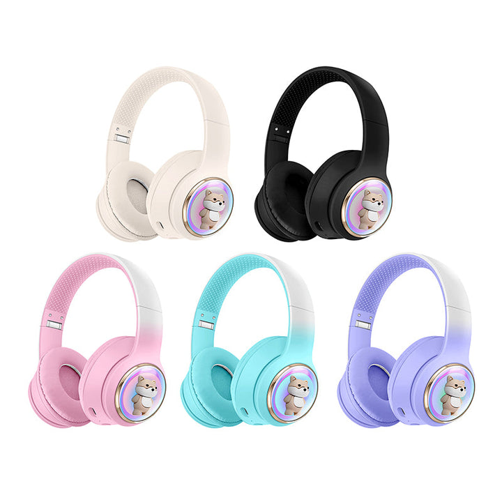 AKZ-52 Cute Cartoon Bluetooth 5.3 Wireless Headphones with HiFi Sound, TF Card Slot and Foldable Design