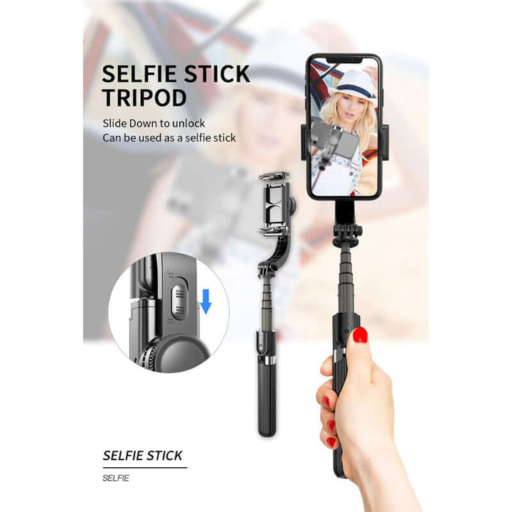 Tripod Handheld Gimbal Stabilizer Selfie Stick – 360° Rotation, Wireless Remote, Anti-Shake, Aluminum Alloy, Compatible with Android/iOS